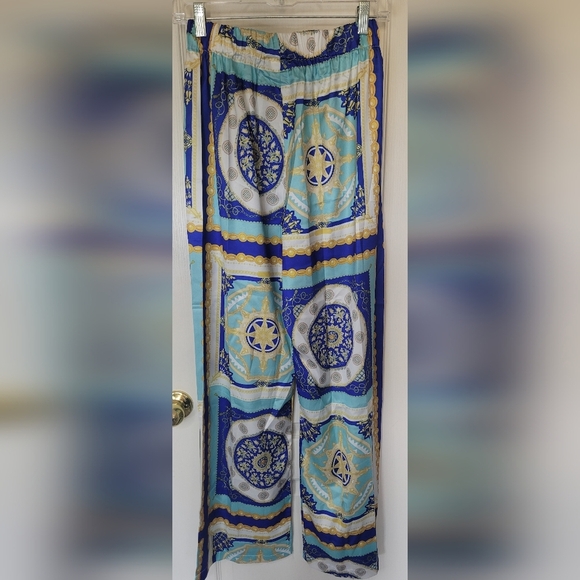 MICAS Blue And Gold Accent Pants. Sz L. NWT RUNS SMALL - Picture 3 of 6